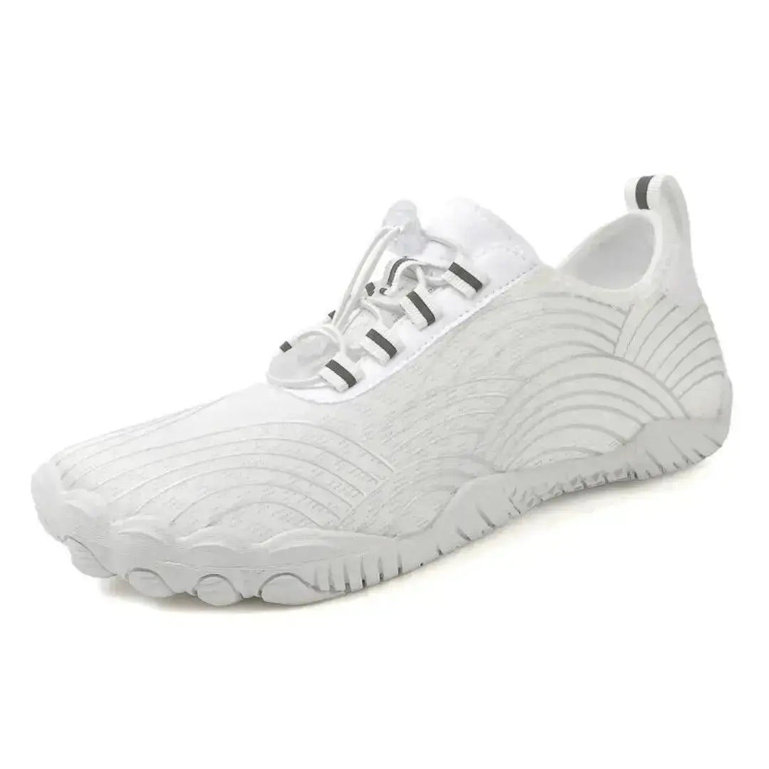 White Clouders barefoot shoes side view showing minimalist design