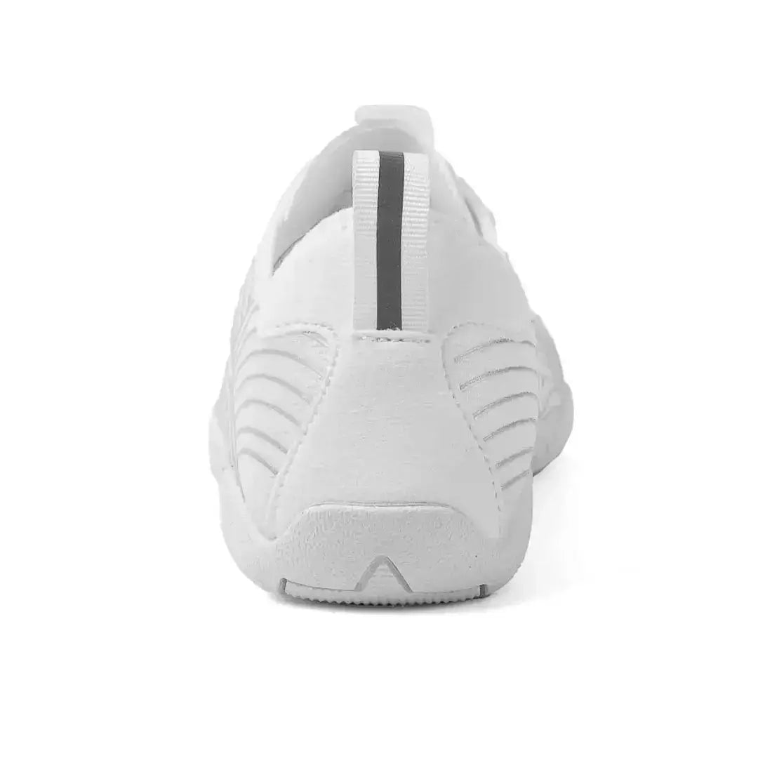 White Clouders barefoot shoes angled view with flexible construction