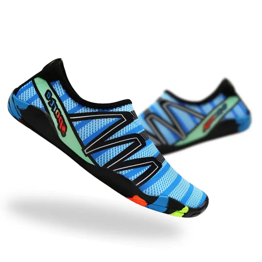 Blue Bathers barefoot water shoes with flexible zero drop design