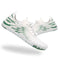 Gray Clouders barefoot shoes top view highlighting toe box space