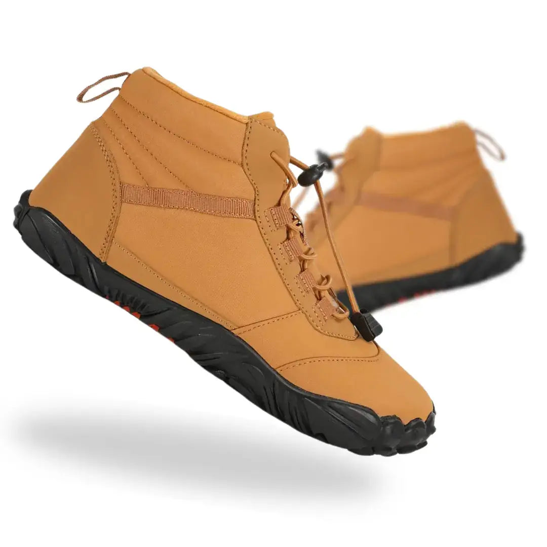Brown Ramblers barefoot winter boots with wide toe box