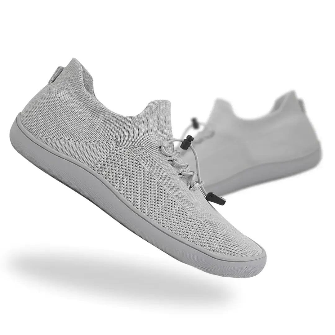 Gray Roamers barefoot sneakers with wide toe box and zero drop design