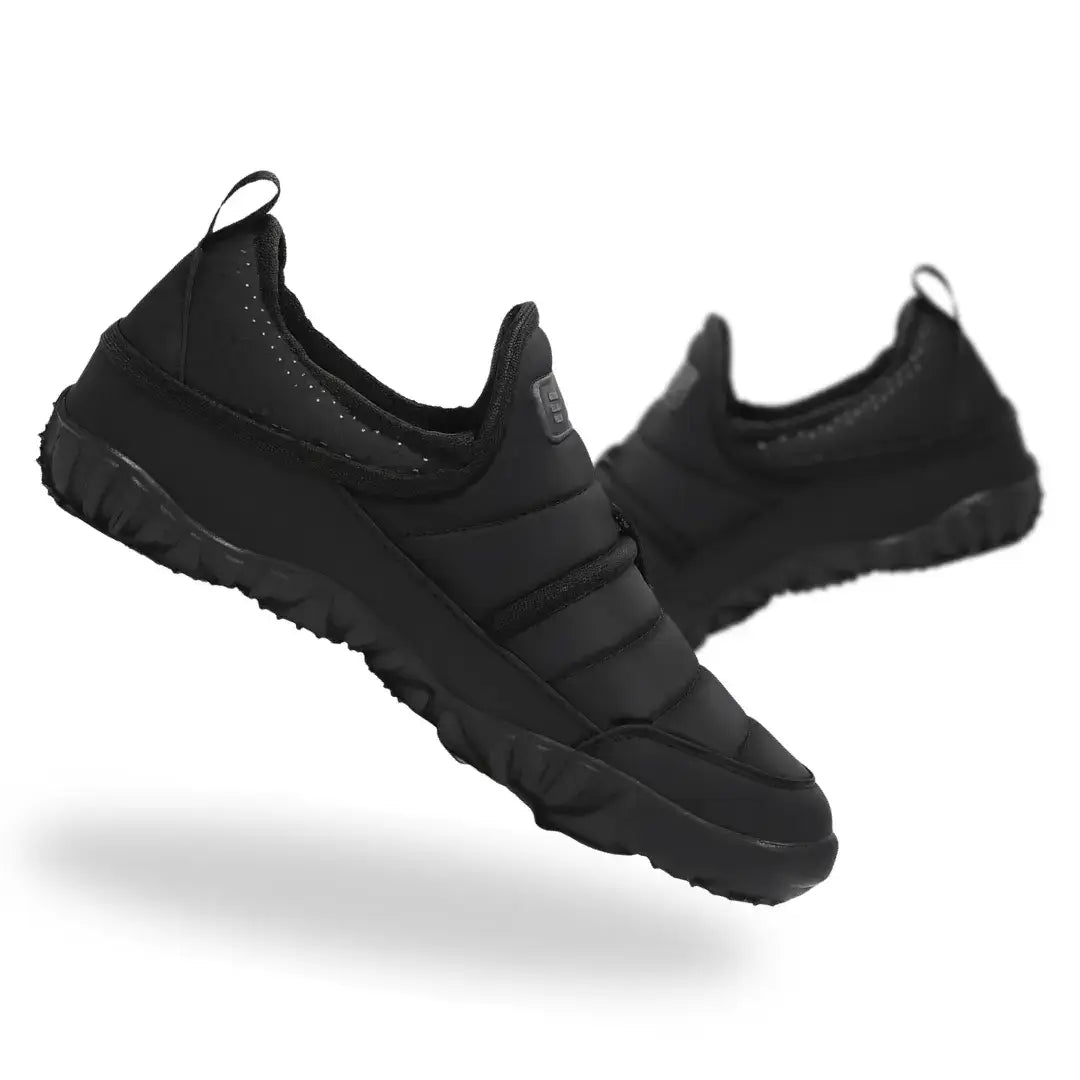 Black Sledders barefoot snow shoes with flexible zero drop sole