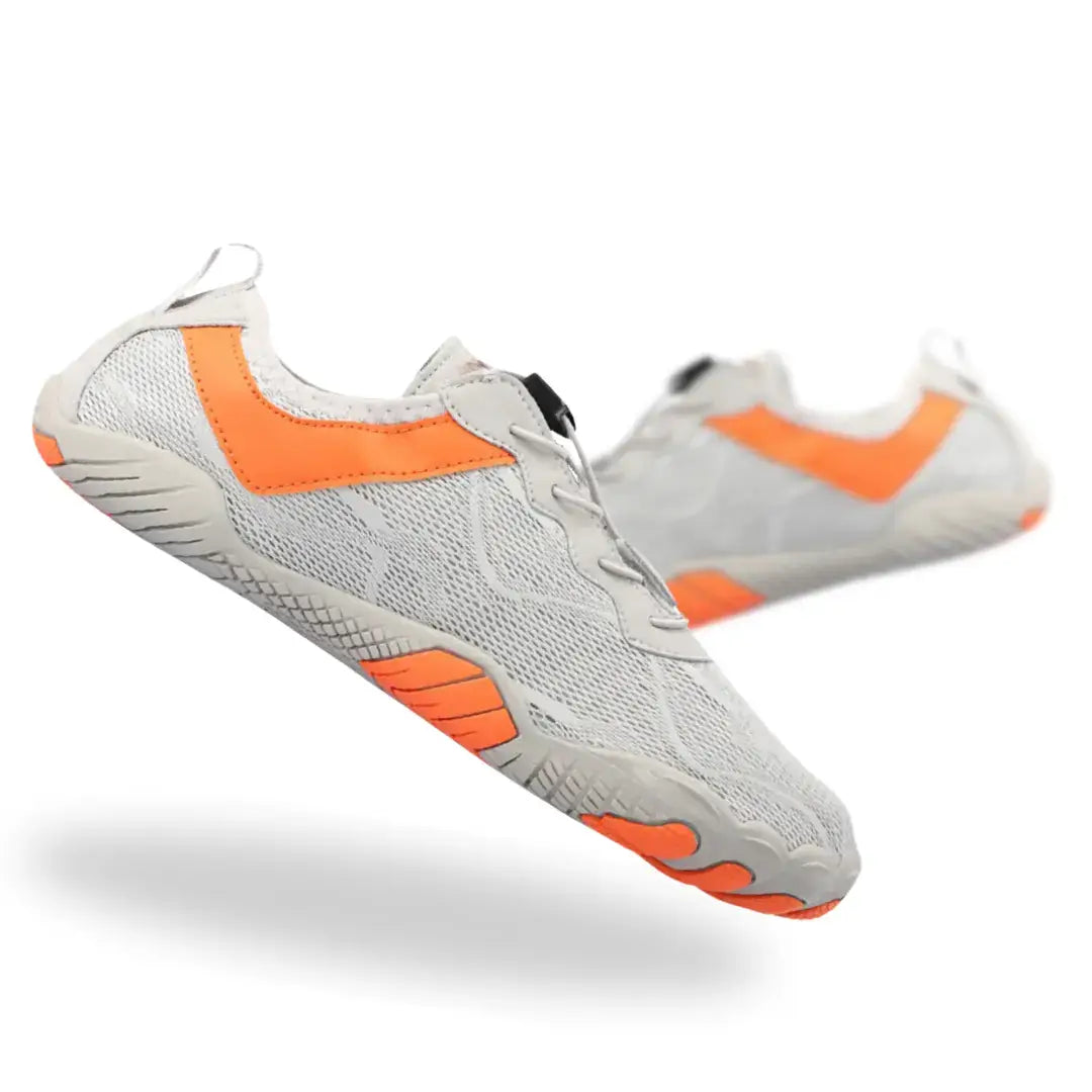 Strutters white barefoot shoes with wide toe box and zero drop design