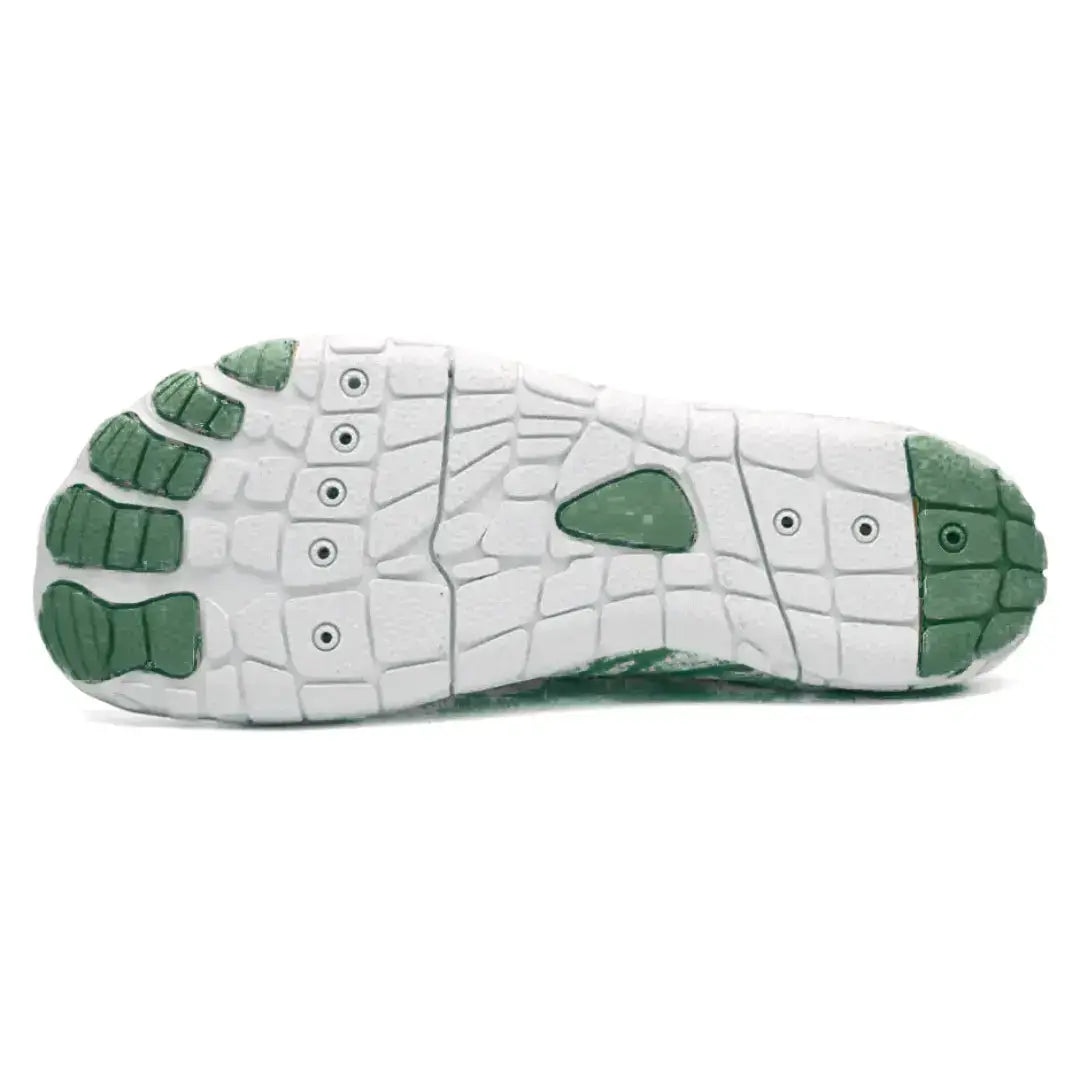 Green Gossamers barefoot shoes lifestyle view showing casual wear