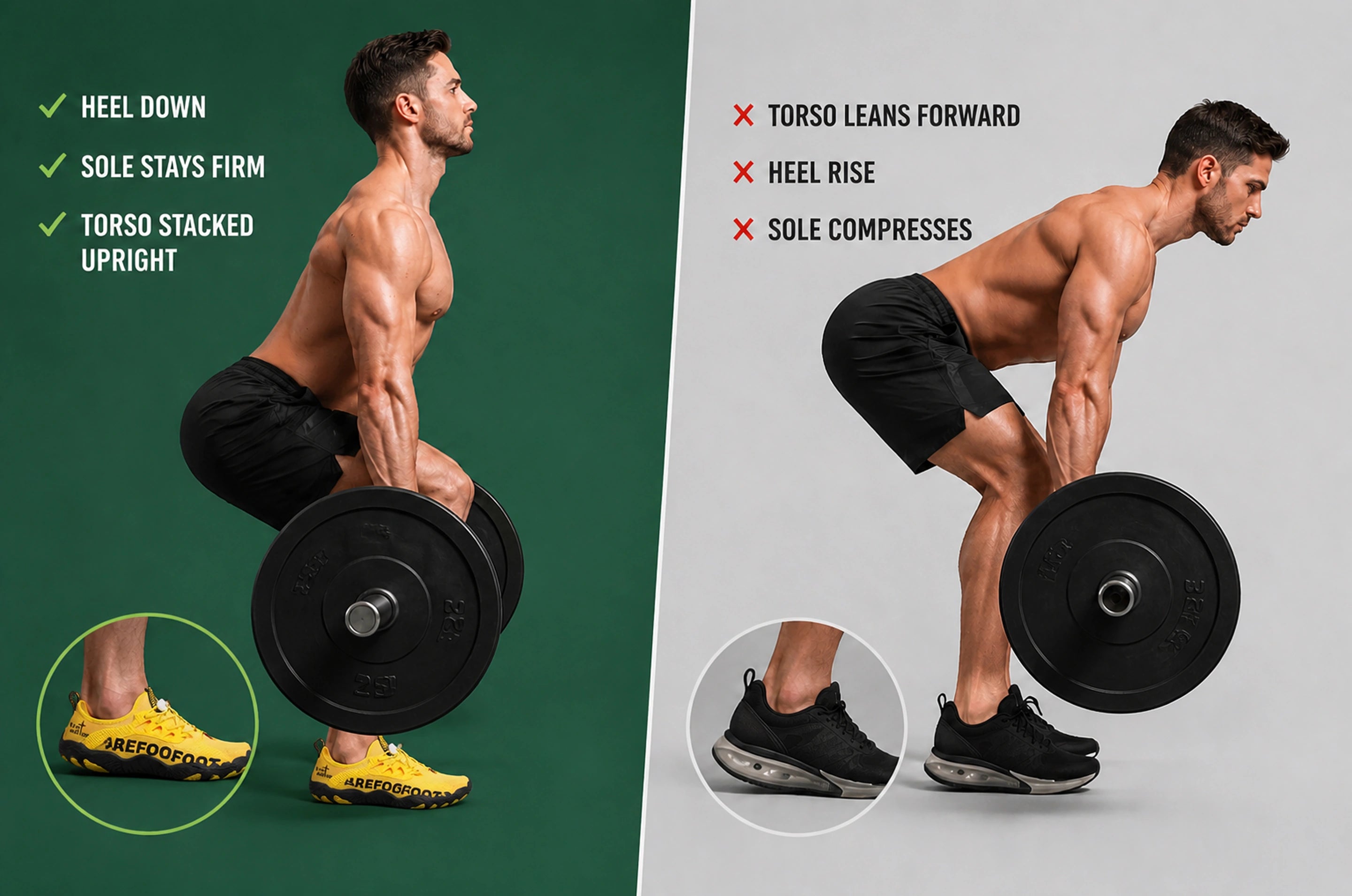 Athlete lifting barbell from the ground