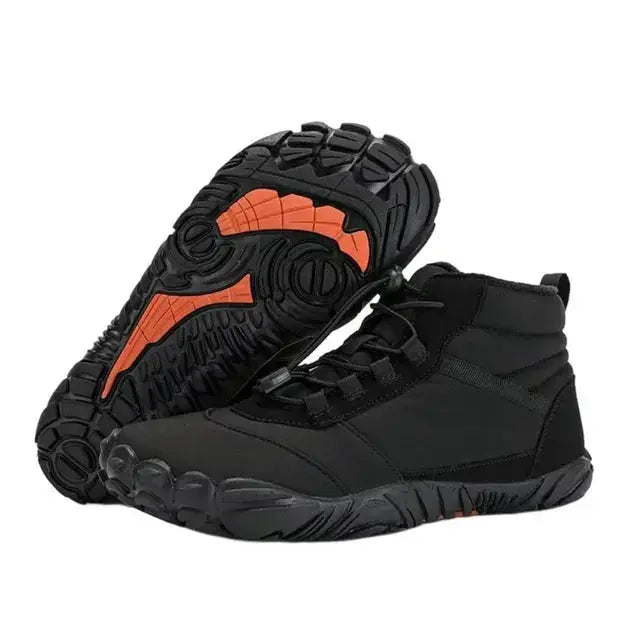 Black Ramblers barefoot boots double view