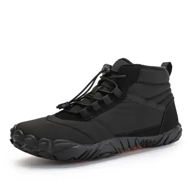 Black Ramblers winter boots angled view